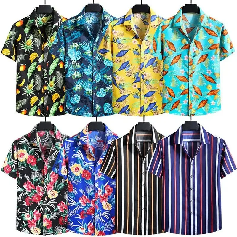 Summer Casual Short Sleeve Shirt Fashion Printed Shirt Hawaiian Holiday Shirt Men's Wear