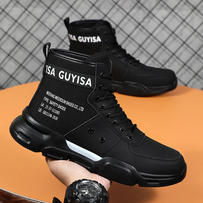 Guyisa Brand New Safety Boots Waterproof Nubuck Microfiber Leather Men's Casual Anti-Puncture Steel Toe Safety Boots