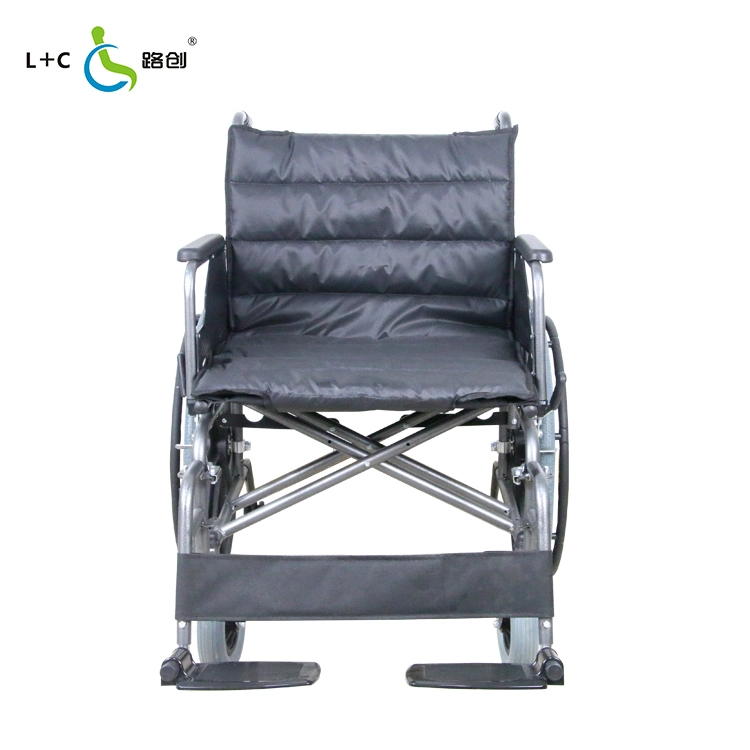 Heavy Duty Wheelchair Flip-up Handrests Detachable Footrests Wide Seat