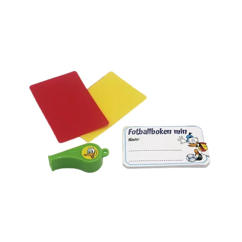 Plastic Referee Sports Whistle Red and Yellow Card Toy