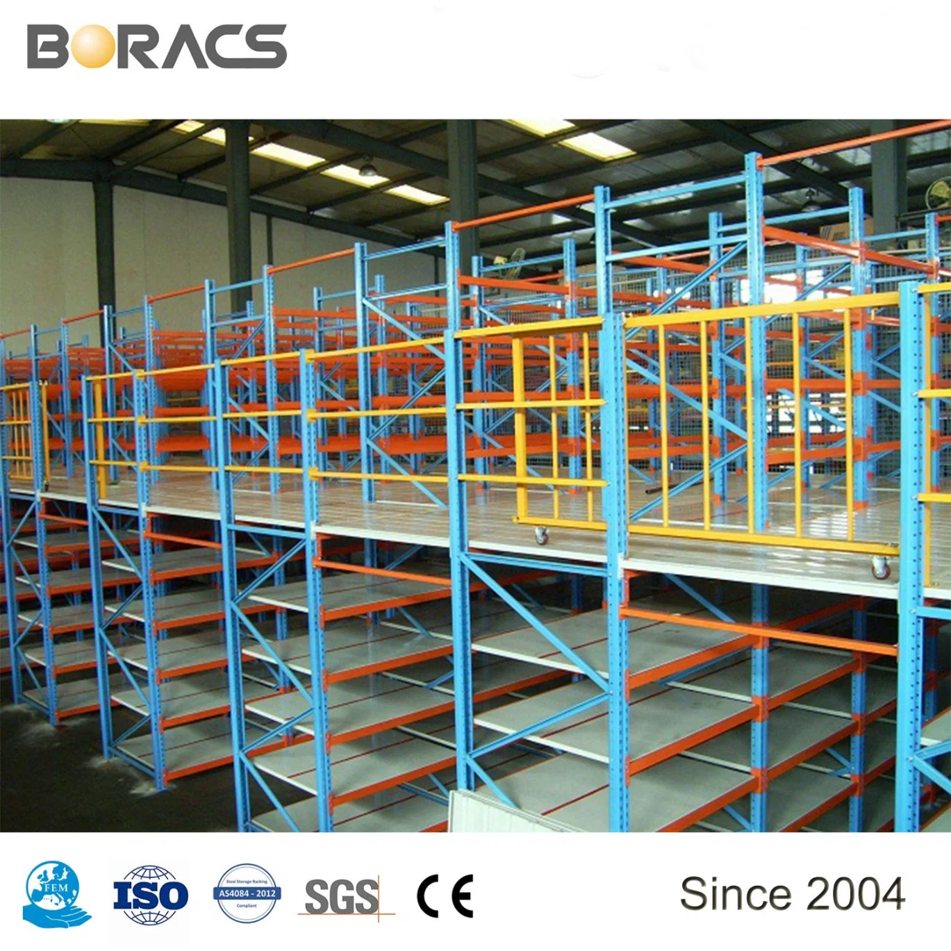 Metal Galvanized Decking Rack Mezzanine with Fem/As4084 Certificates for Warehouse Storage