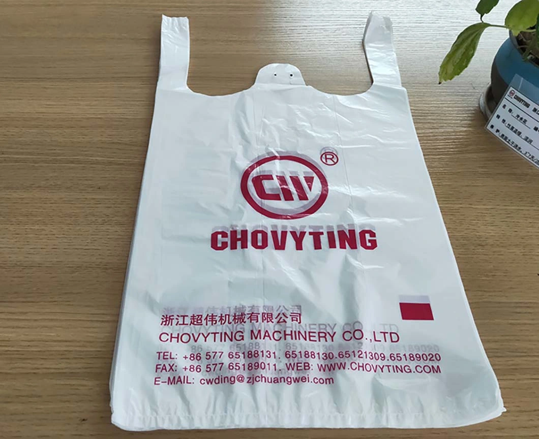 High Speed PE LDPE HDPE biologisch abbaubar tragen Einkaufsmüll T Shirt Weste Tasche Herstellung Maschine