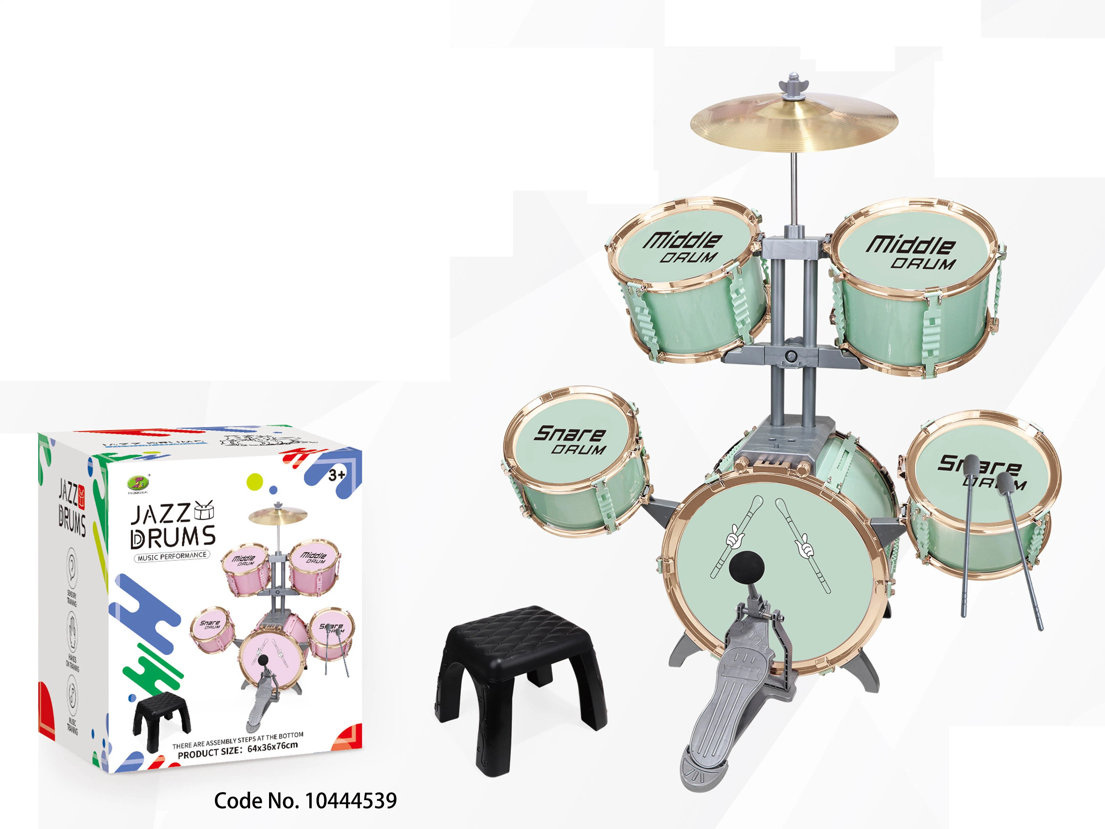 Nuevo juego para niños juguetes grandes instrumentos musicales de jazz de los niños drum set