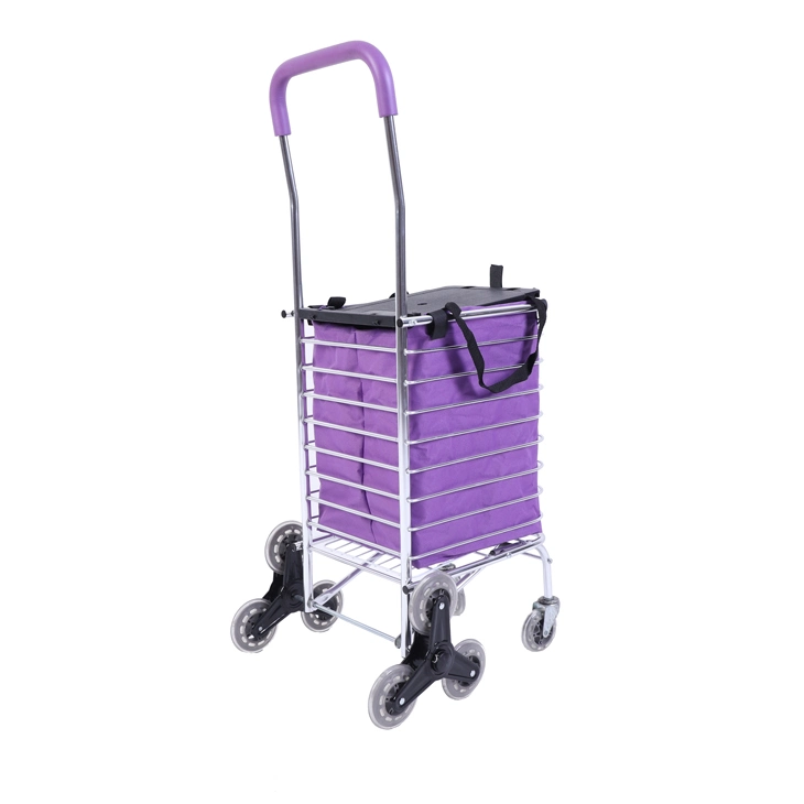 New Design Fashion Aluminium Shopping Trolley with Handle Wheels