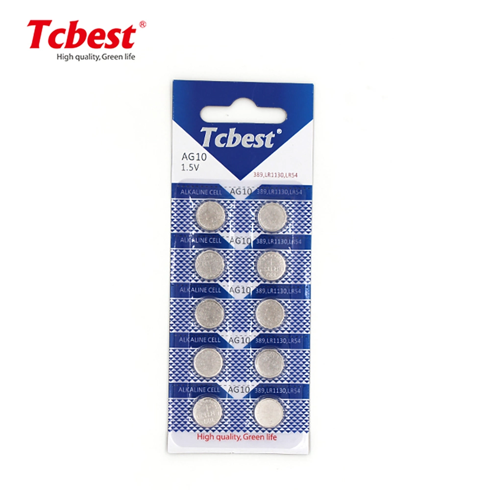 OEM 1.5V AG10 Lr54 Lr1130 Alkaline Button Cell Battery for Watch