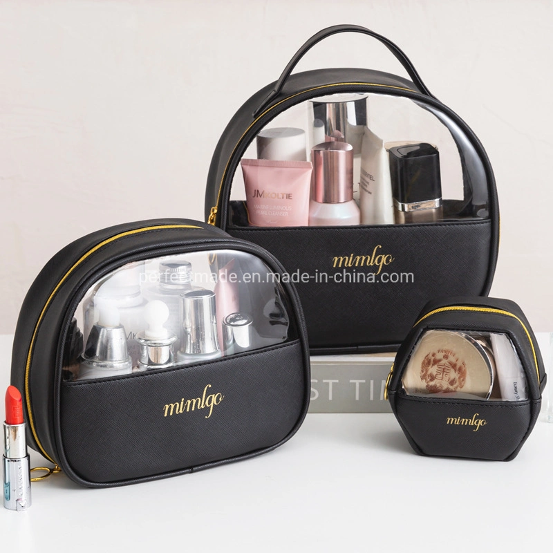 Transparent PU Ladies Toiletry Pouch Cosmetic Bag