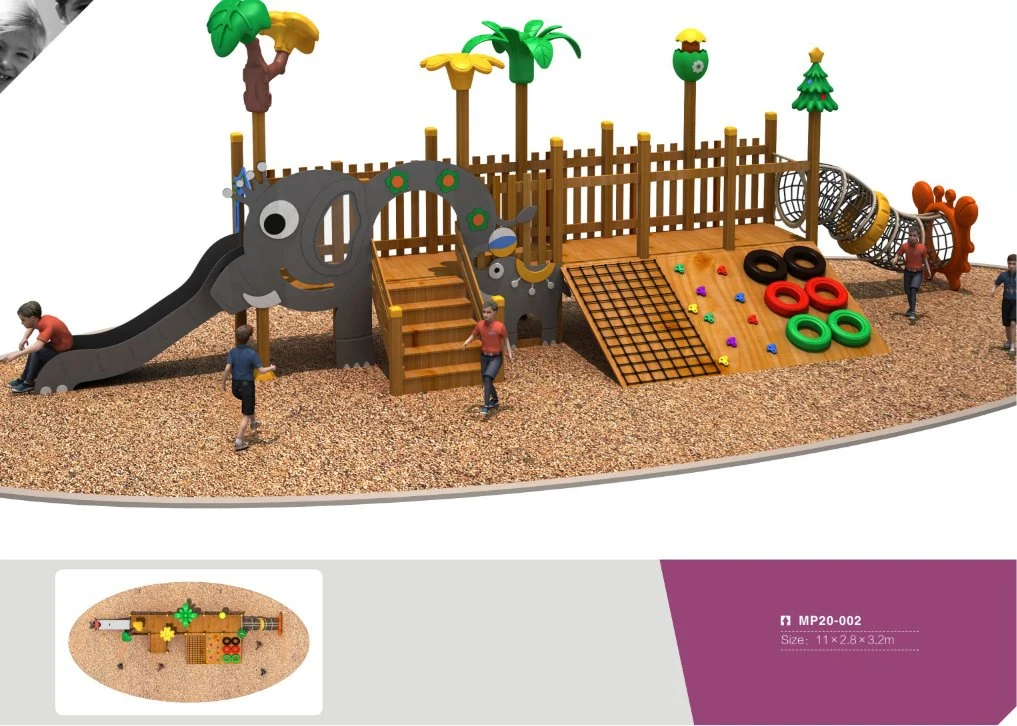 MP20-012 Wooden Playground Kids Wooden Amusement Equipment Outdoor Combination Wooden House