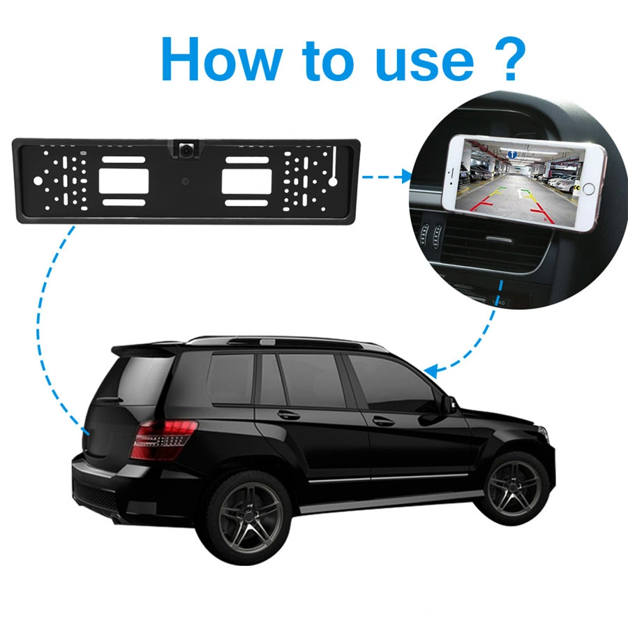 European Car Licence Plate Frame Android Ios Wireless WiFi Assistance Backup Camera