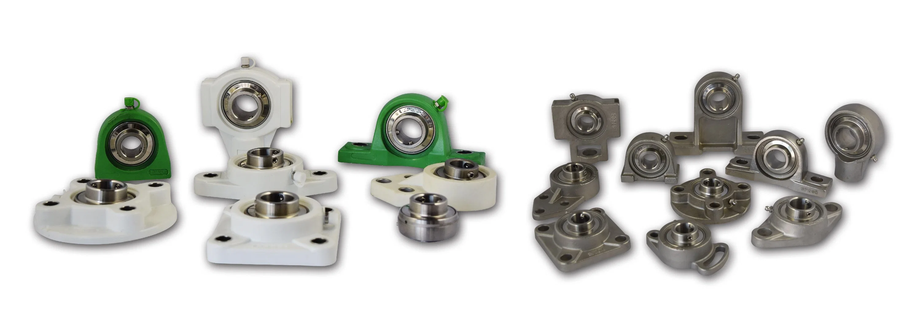 Flange Bracket Bearing Units with Plastic Base and Stainless Ball Bearing for Hard Working Environment