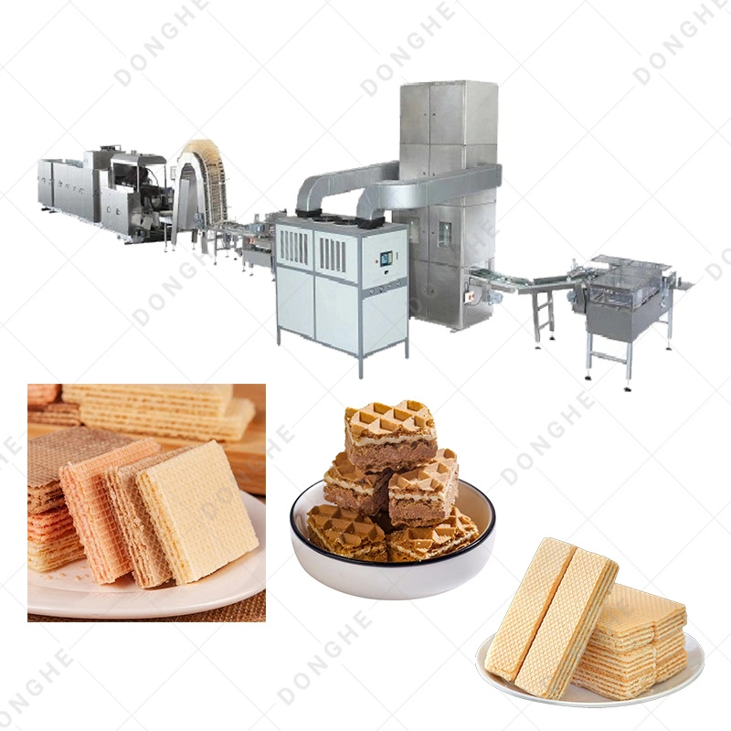 Línea de producción de galletas de Wafer de Inteligencia automática Equipo de Wafer Panadería Snack Máquina precio de fábrica