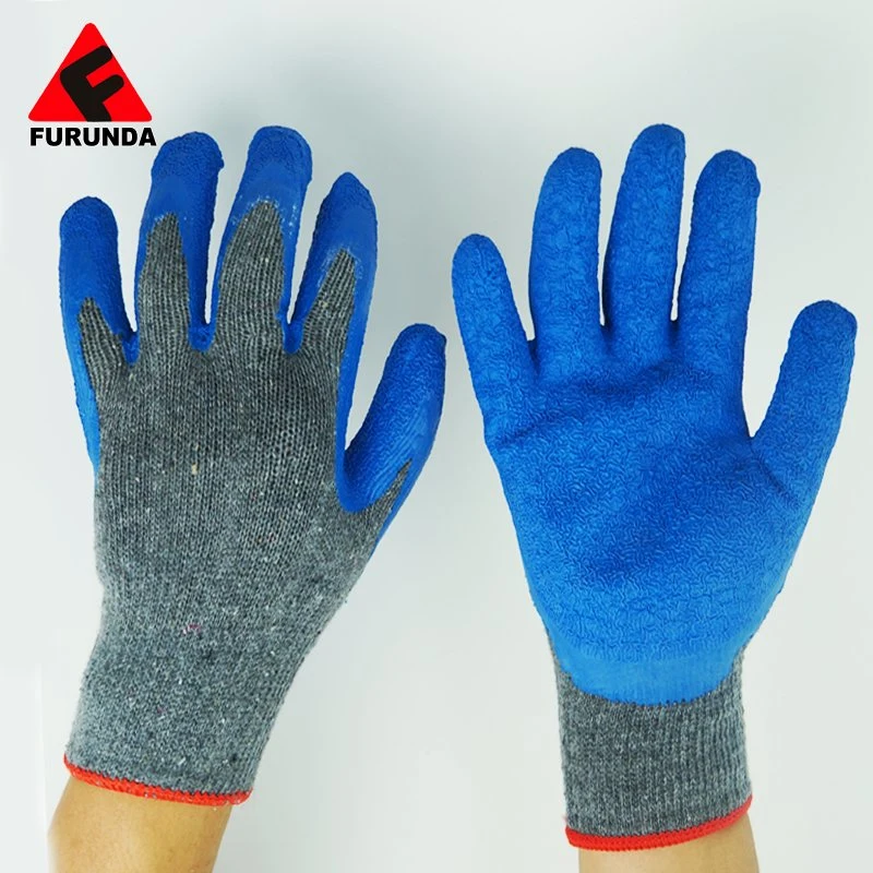 Rubber Coated Polyester Shell Labor Protective Safety Gloves