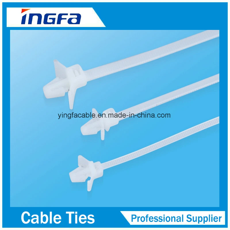 Plastic Material Nylon 66 Zip Ties Mountable Head Ties