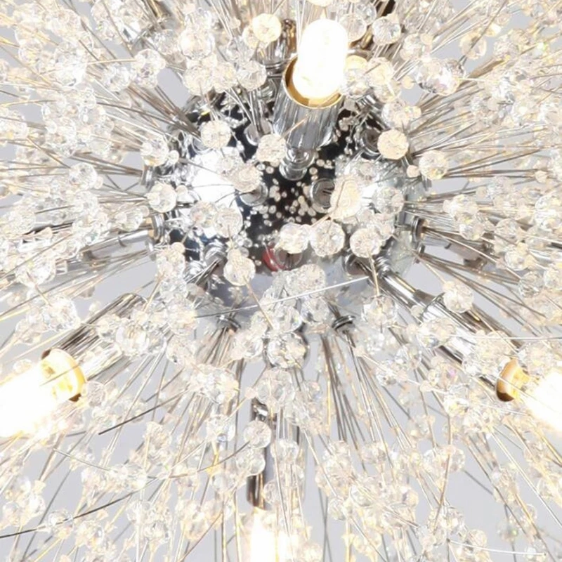 Современная лампа-светильник Chandelion с шариковым подвесным фонарем и подсветкой Crystal Dandelion Подвесной светильник для ресторана висит