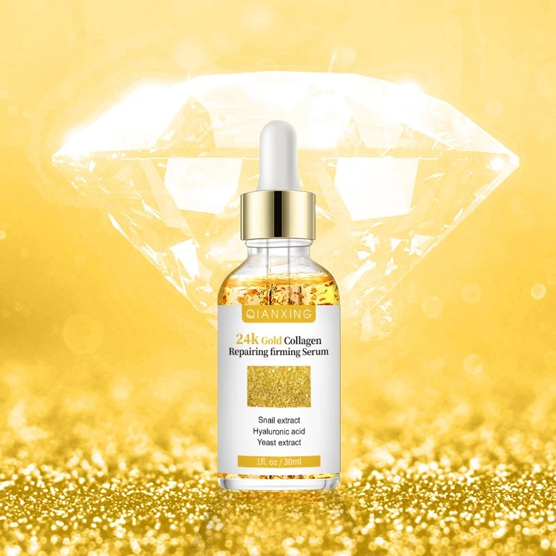 Cuidado de piel fabricante Oro 24K de suero Facial de colágeno reafirmante de dama de la Belleza.