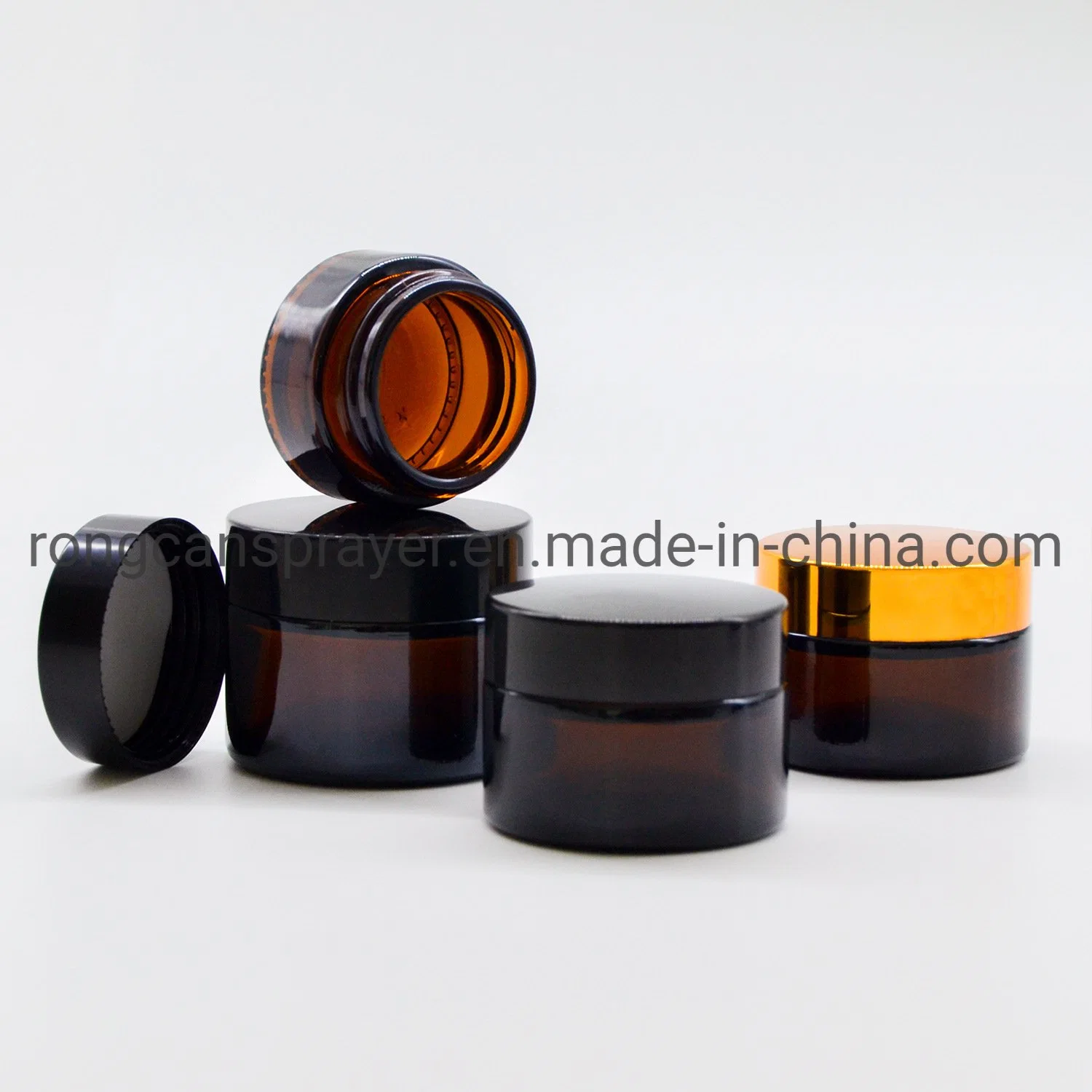 High Quality 30ml 50ml 100ml Colored Body Face Cream Jar Round Cosmetic Glass Jar with Screw Lid Metal Lid