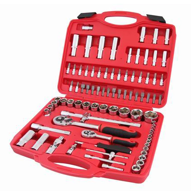 Kinbox 34PCS 1/2"Dr. Socket Wrench Set Hard Carry Case