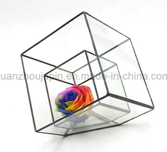 OEM Glass Geometric Tabletop Greenhouse Planter Flower Vase