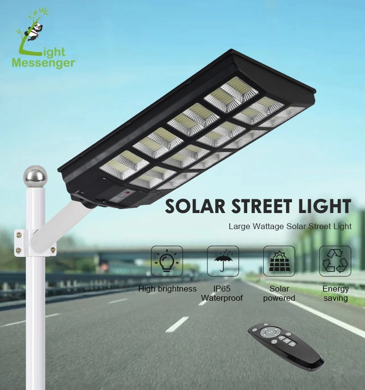 Hot Sale Exterior 500W 1500 W Solar Wall Garden Road Lighting Sensor de movimento, holofote preço à prova de água, IP65, tudo-em-um Melhor luz LED para ruas integrada