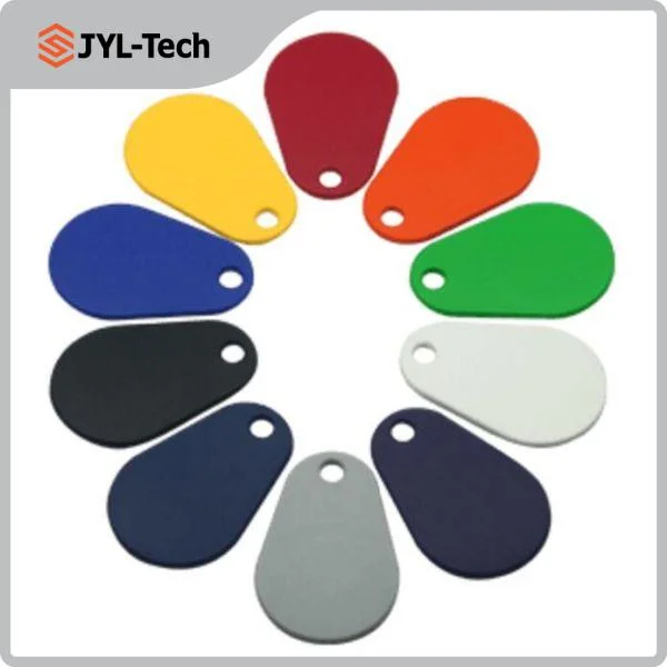 Custom Logo 13.56MHz NFC Smart Keychain Nylon Overmolded RFID Pear Tag Key Fob