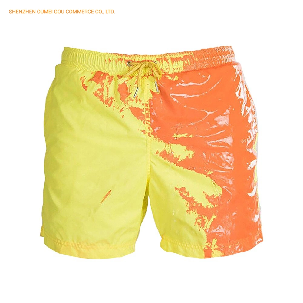 Plage Shorts hommes magique à séchage rapide changement de couleur de maillots de bain Color-Change sensibles à la température de l'été baignade Surf Board Shorts de Natation Sports wear