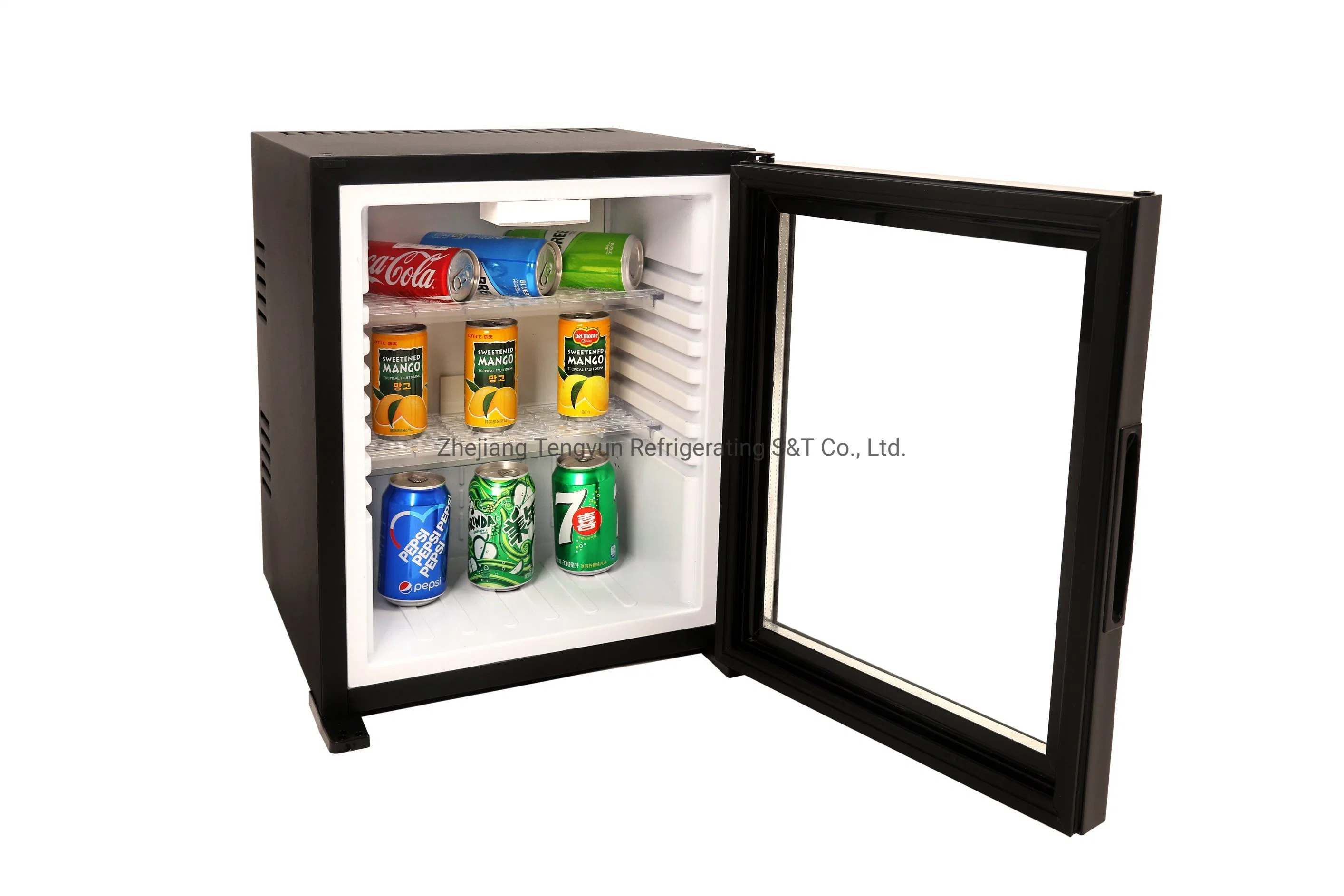 No Compression Mini Bar Fridge with Glass Door for Beverage