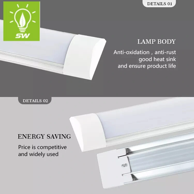 3000K, 4000K, 6000K Iluminação do Tubo Industrial 20W 30W 40W 50W 60W 80W 100W esguio IP67 Lâmpada Fluorescente 300/600/1200/1500mm SMD LED à prova à prova de luz Tri-Proof