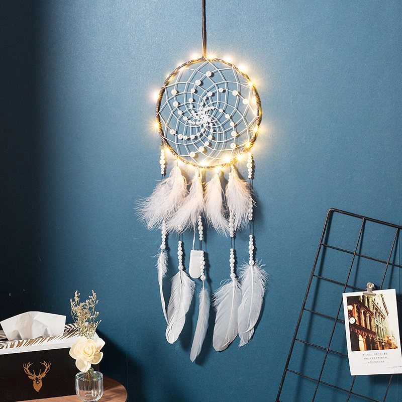 Feather Crafts with LED Dream Catcher Home Decoration DIY Art & Crafts Set