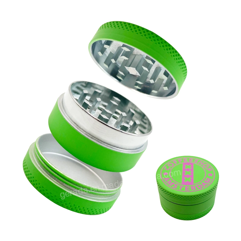 Venta en caliente 40mm 3 capas Zinc Alloy Herb Grinder fumar Accesorios para tabaco con el logotipo OEM gratuito