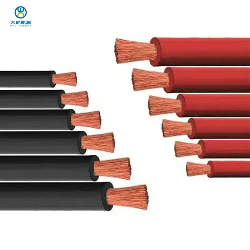 Cable eléctrico de soldadura de cable de cobre con revestimiento de caucho flexible estándar europeo