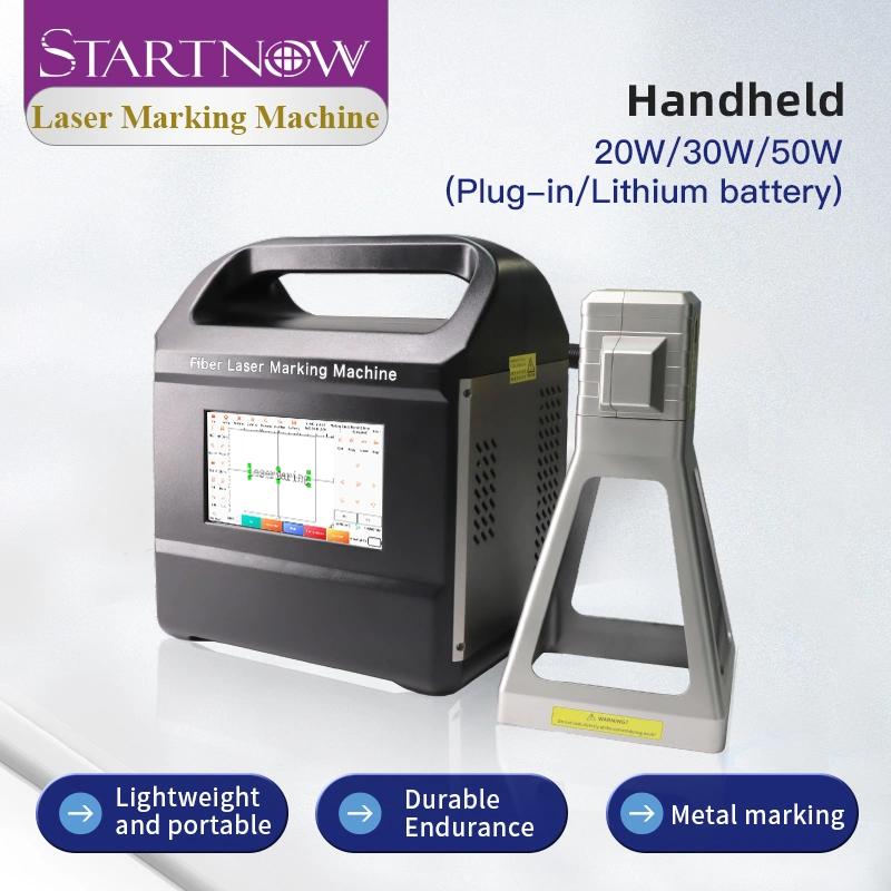 Startnow Portable Fiber Laser Marking Machine 20W 30W 50W Mini Hand-Held Engraving Machine for Metal Qr Code Image Etching Logo Print Marker