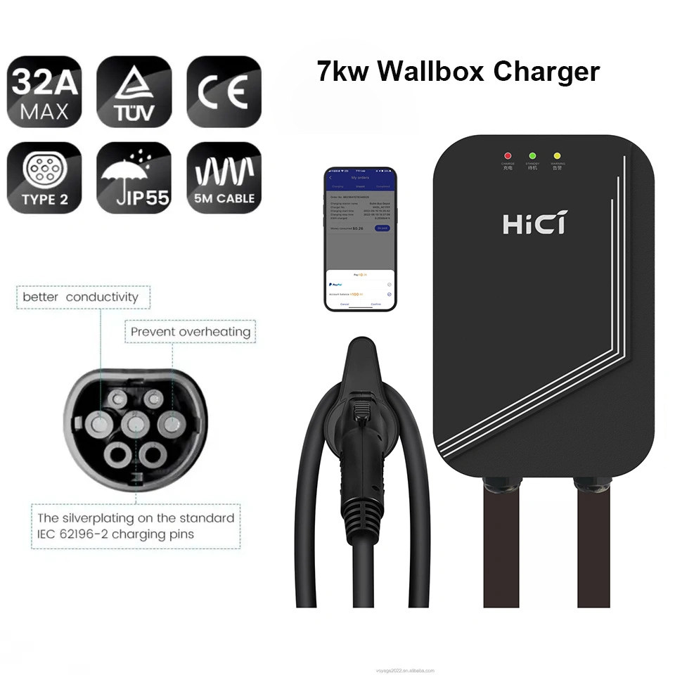 Зарядная станция электромобиля для домашнего электромобиля, зарядное устройство переменного тока, зарядное устройство электромобиля 7 квт 11 квт 22 квт