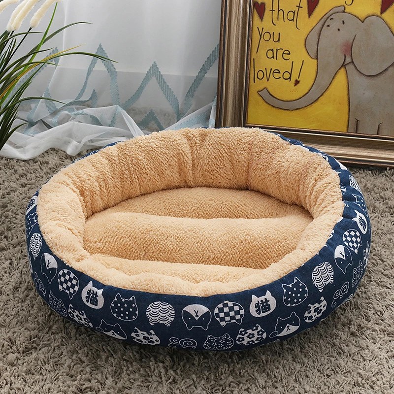 Anti-Slip Marshmallow Dog Beds Small Medium Large Pet Bed Round Donut Cat Beds for Indoor Use