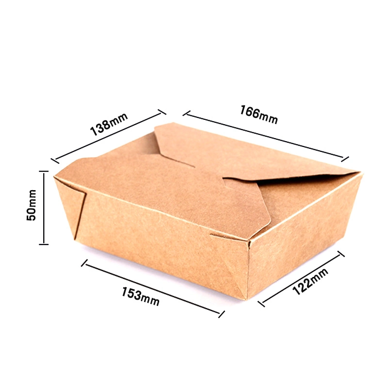 Disposable Paper Tableware 166mm Length Paper Box Craft Paper Custom for Fast Food