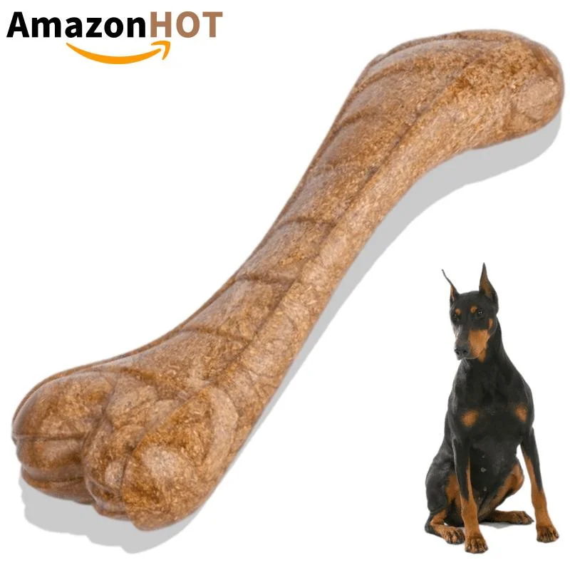 Juguetes interactivos de madera indestructible para el perro de hueso duradero