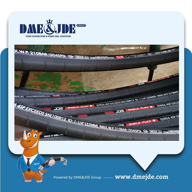 SAE 100r17 Wire Braided Fluid Hose Media Mineral and Biological Oils Glicol-Water Based Water Lubricants