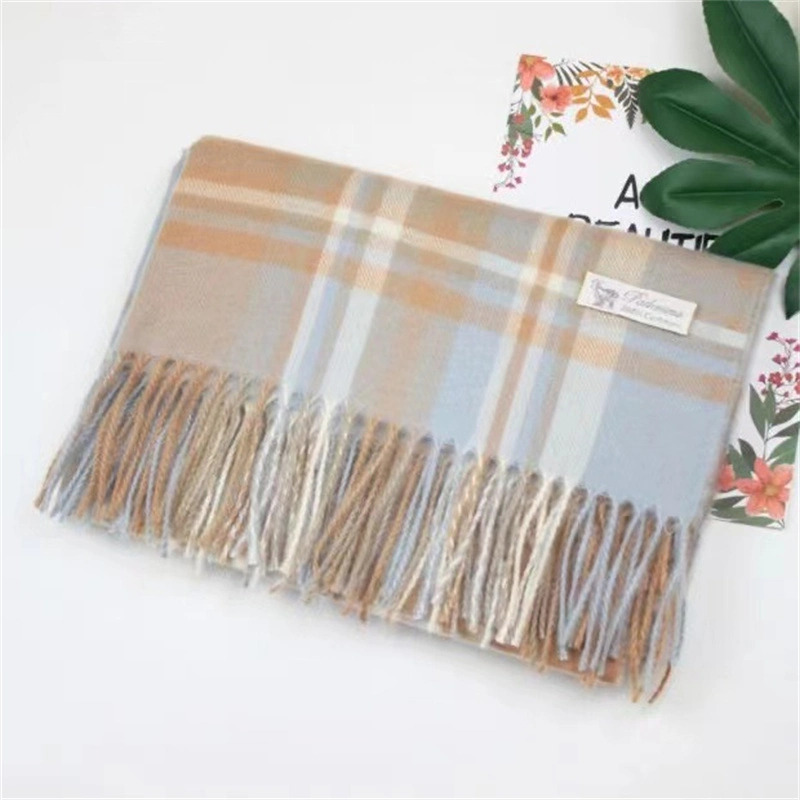 Factory Direct Supply Scarf & Warm Fashion Plaid Fringe Scarf