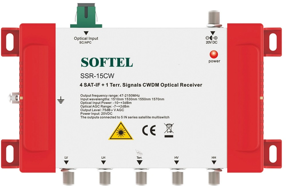 4 Sat-If +1 Terr. Signale CWDM Optischer Empfänger Satelliten TV Empfänger