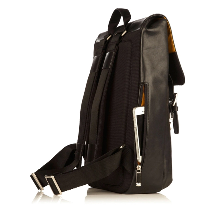 Good Quality Popular Design Daily Use Black Leather Laptop Backpack