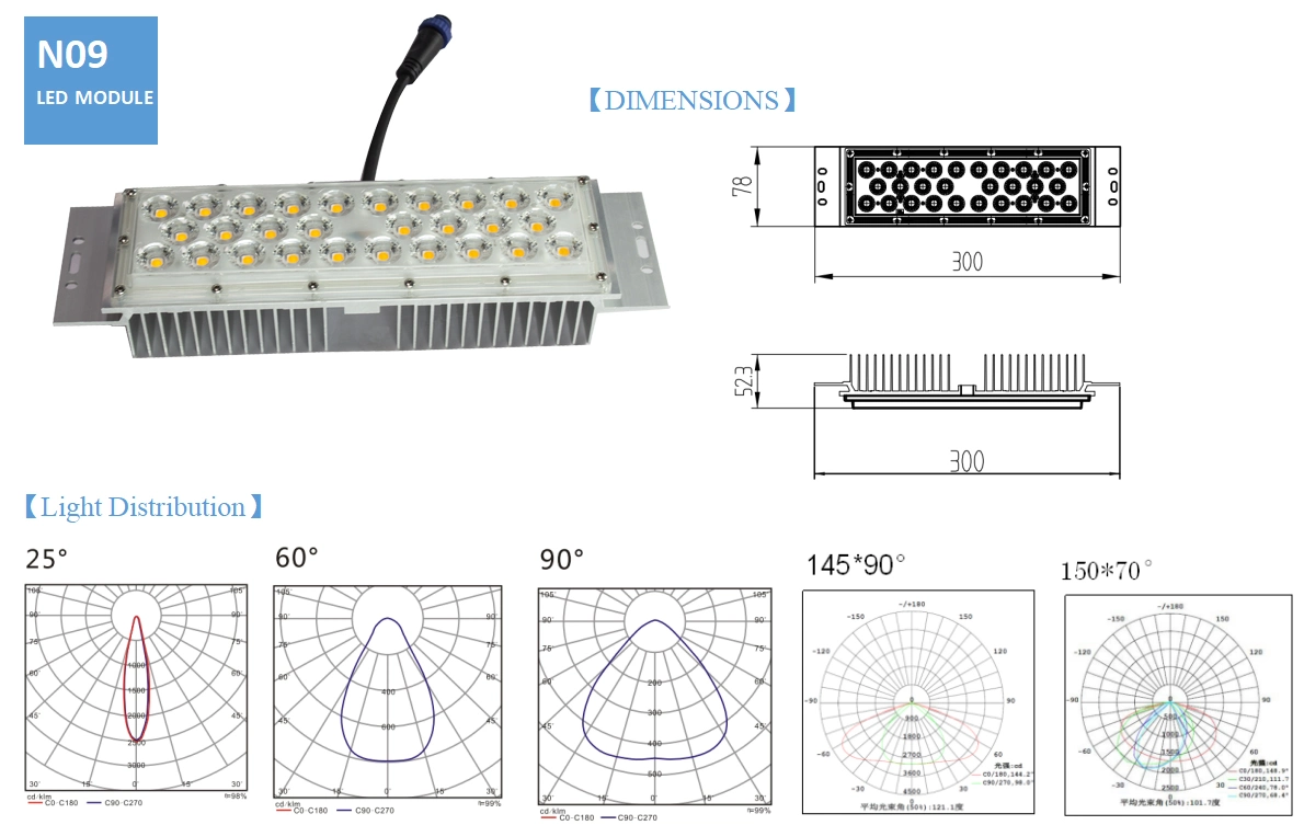 60W Module à LED haute efficacité lumineuse extérieure 5050 pour module d'éclairage de rue à LED