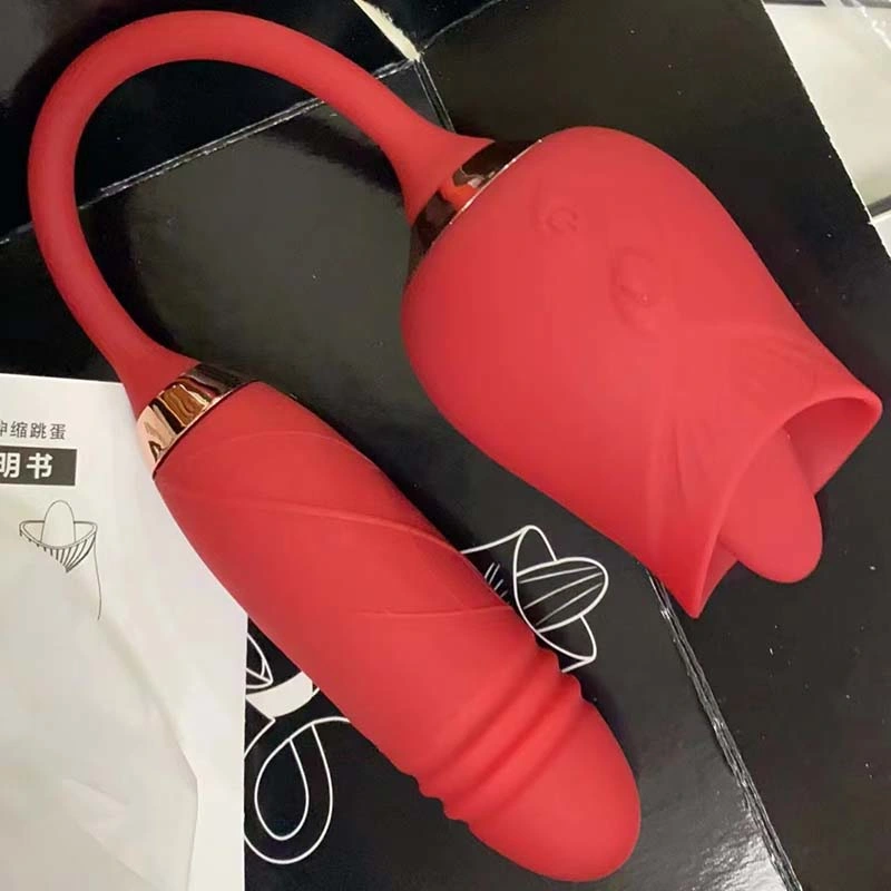 Sucker Adult Sex Toys Estimular el color rojo púrpura Vibrador Dildo y Vibrador Rosa