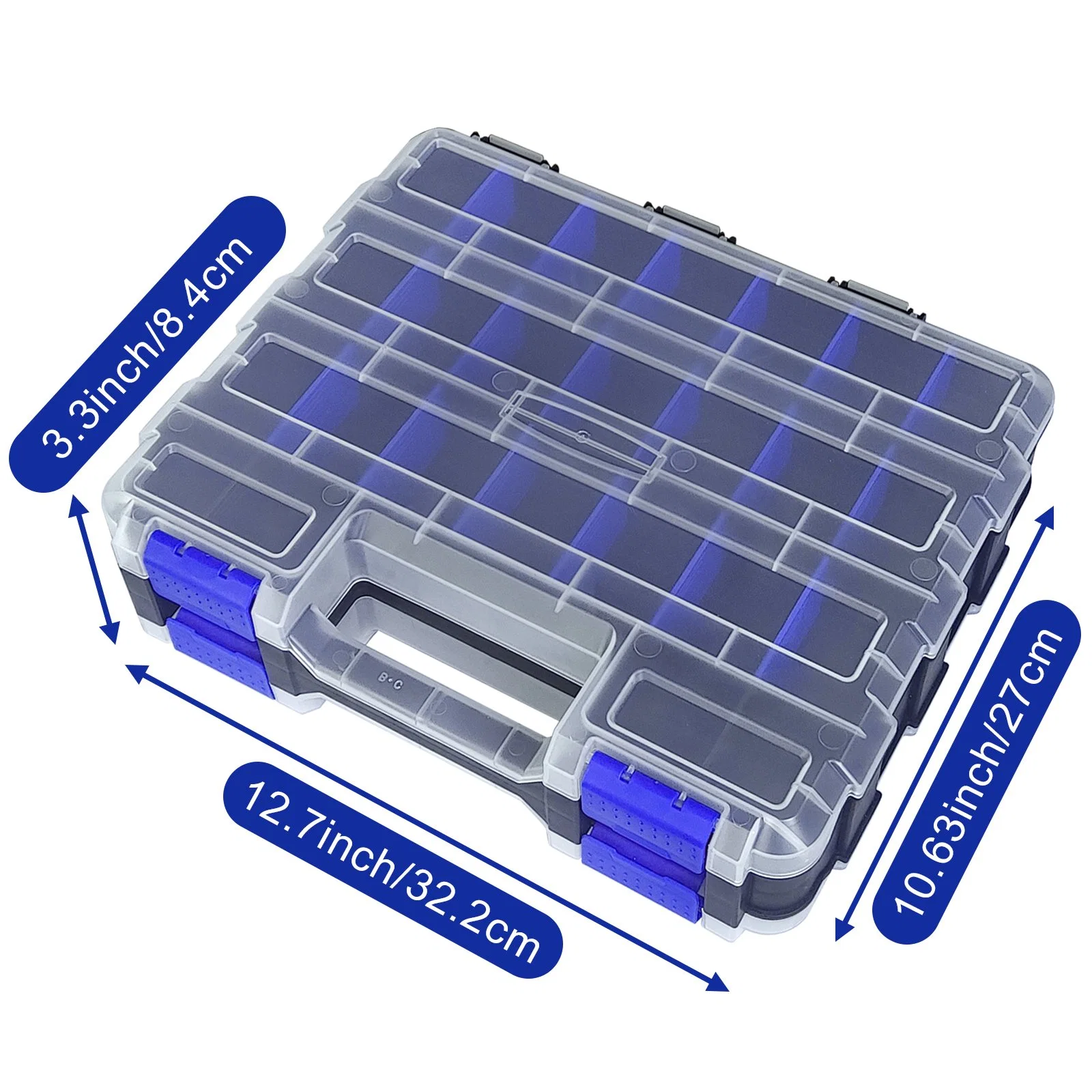 Двусторонний органайзер для мелких деталей ящик для хранения инструментов с. 50 съемные регулируемые отсеки контейнер пластиковый контейнер синий цвет