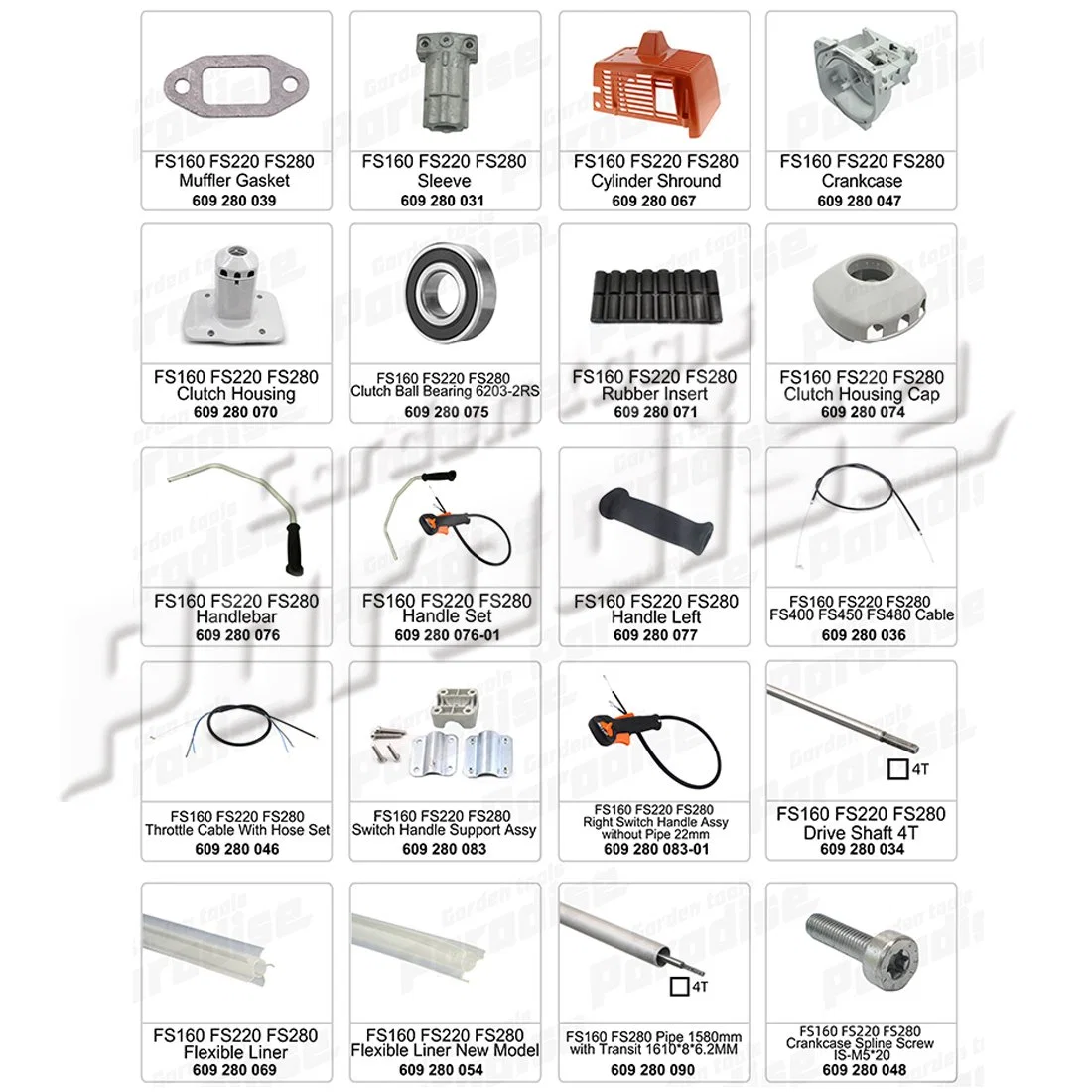 FS160 FS280 Pipe 1580mm with Transit for Brush Cutter Spare Parts