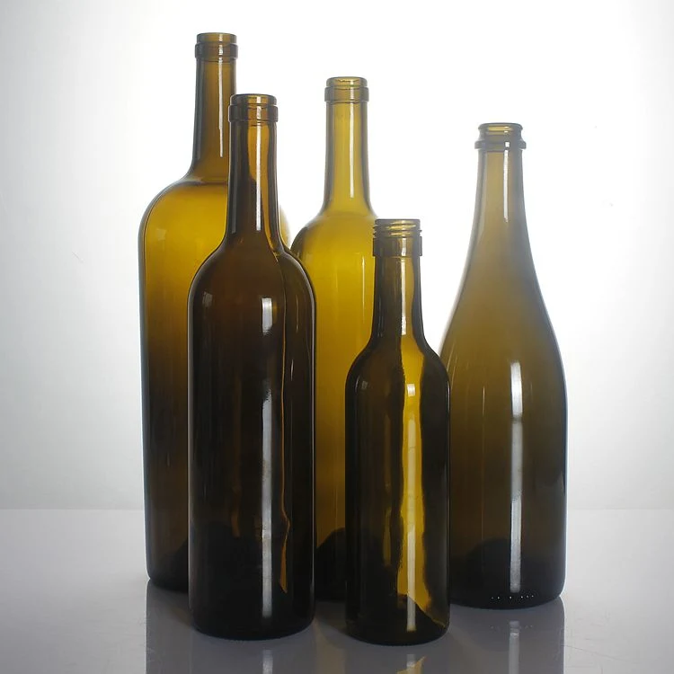 750 ml 1L 3L verde antiguo de Burdeos Burdeos Botella de vino de cristal
