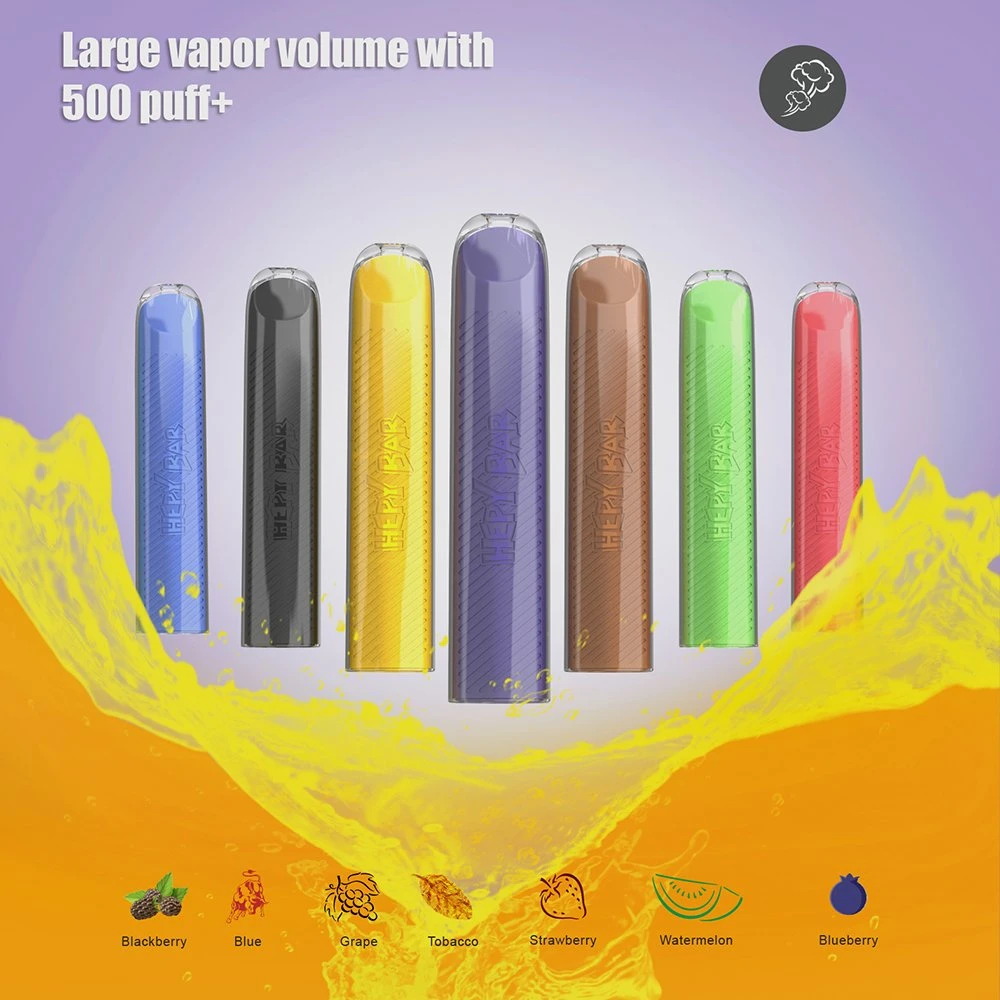 Comercio al por mayor e cigarrillo desechable sabor fresco de cristal Vape Pen 500 Puff Plus E Cig Shop