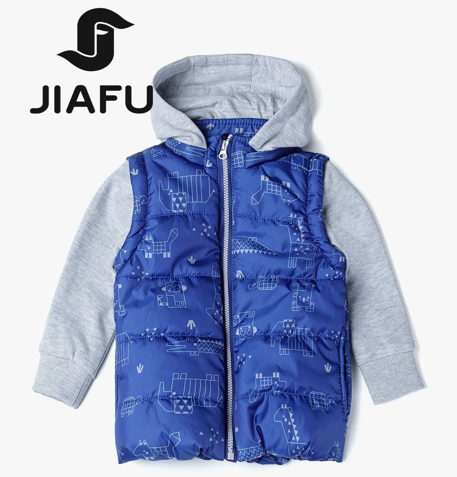 Fashion Custom Waterproof Baby Boy Padding Jacket with Detachable Hood & Detachable Sleeve