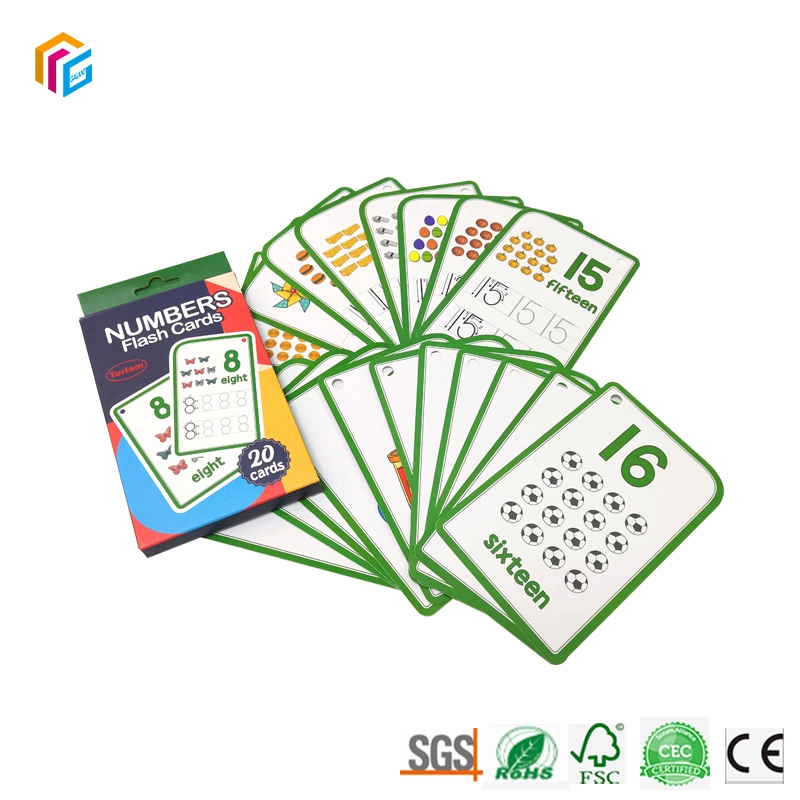 Custom Full Color Printing Tuck Top Box Packaging Game Children Card Kids Playing Cards Flash Paper Card