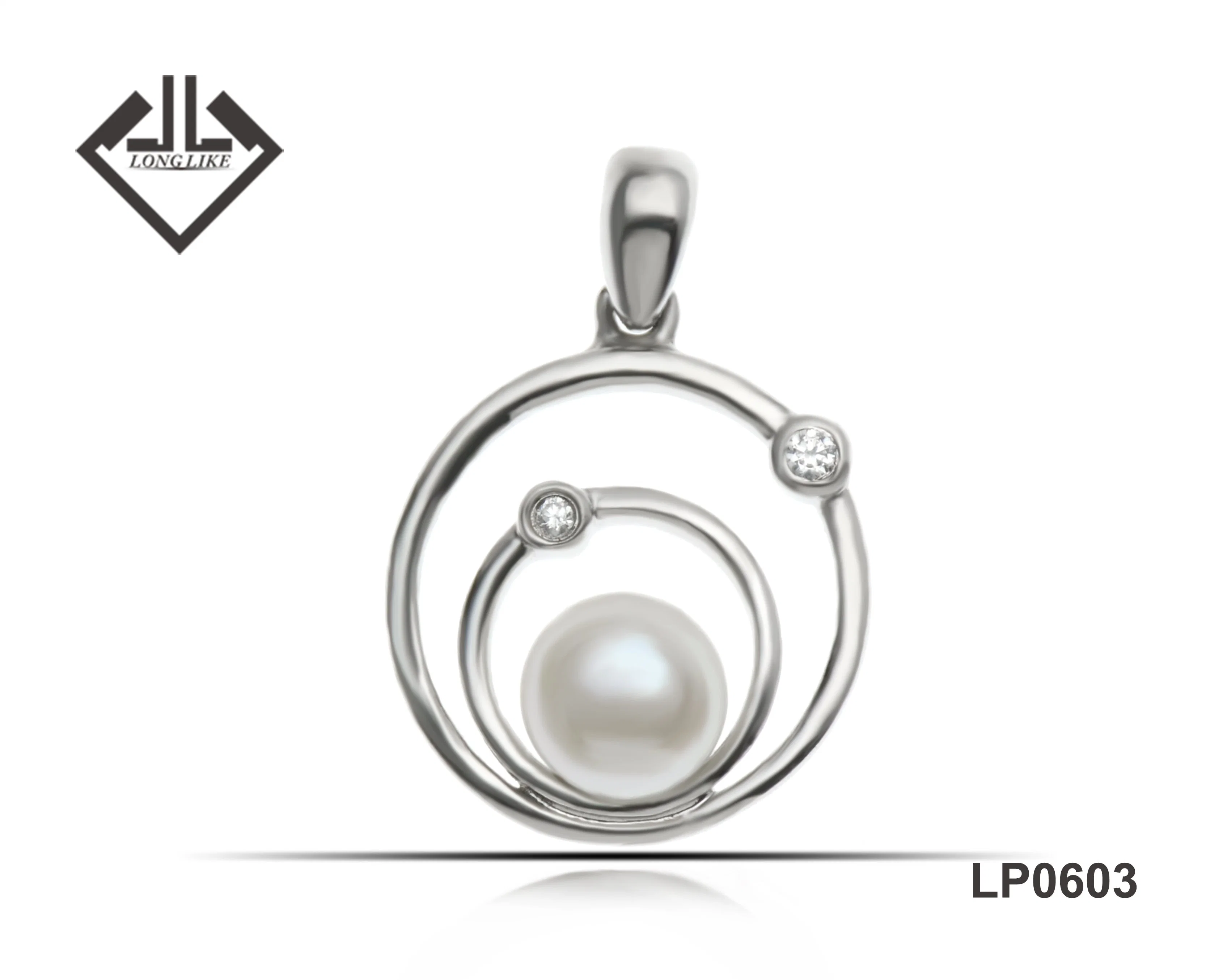 Bijoux Sterling Silver White Gold Freshwater Pearl Pendant for Women