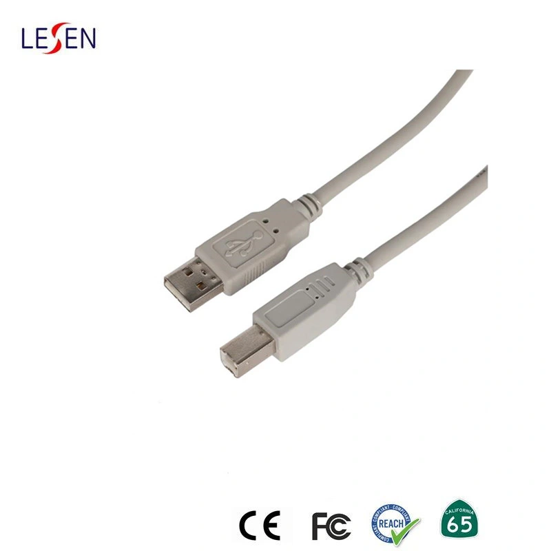 White Color USB2.0 Am to Bm Data Cable