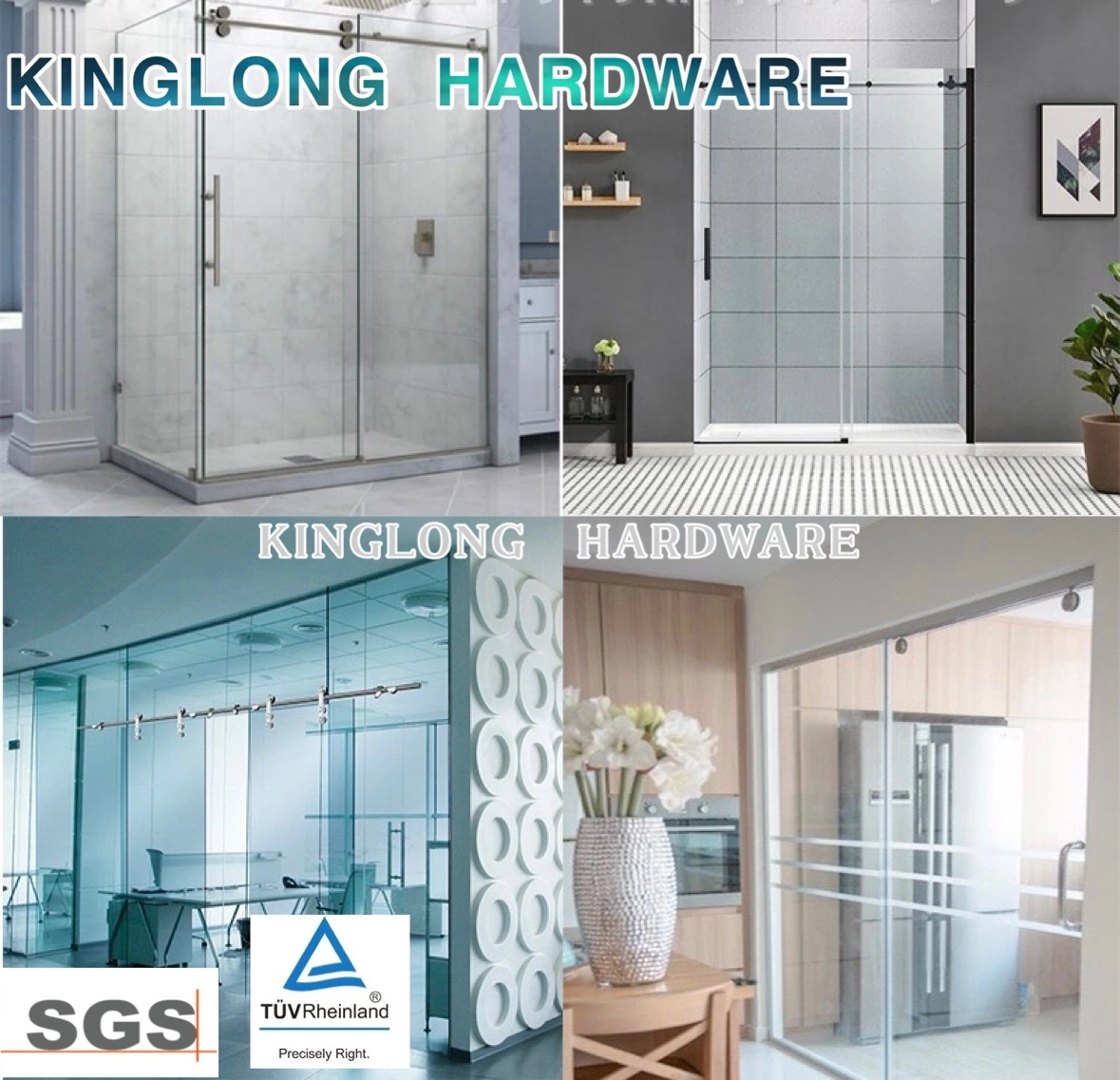 SUS304 SUS316 Zink Frameless Door Sliding Glass Door Accessories for Shower Room Glass Door Pulley