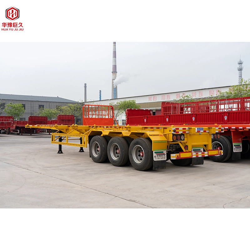 China 3 Axle 20/40/45FT Skeleton Semi Trailer 60 Ton Container Transportation